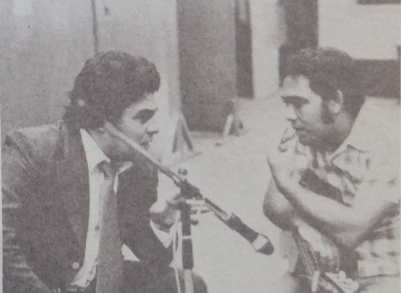 Alfredo Sadel con Juan Pablo Torres durante las grabaciones