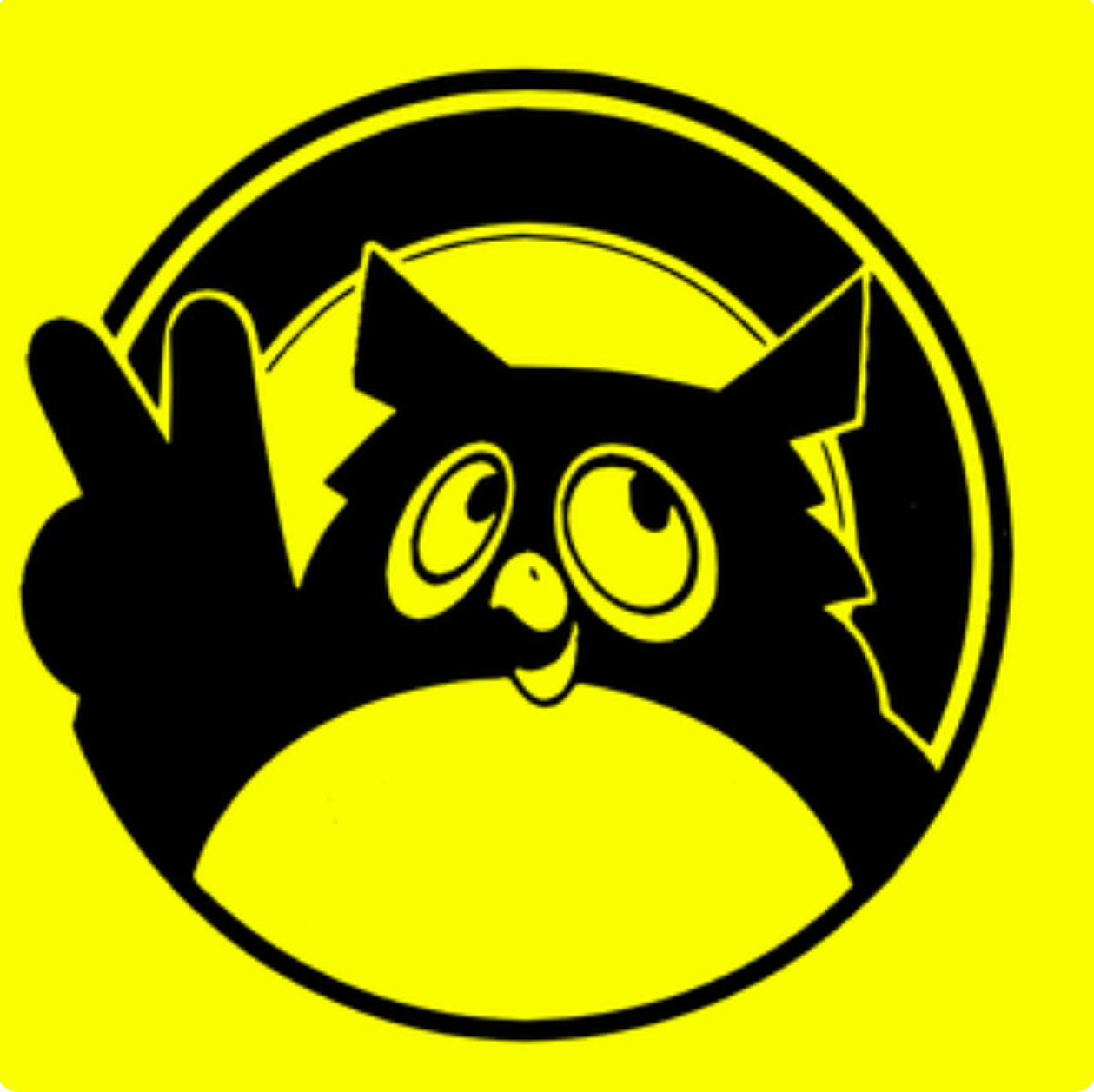 A picture of New J Channel's logo, an anthropomorphic owl raising a thumbs up, taken from the obi strips of Discomate label records